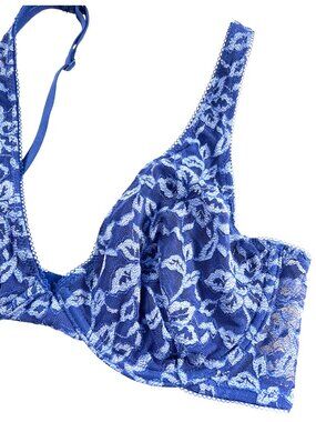 Blue Floral Flirtitude Medium Unlined Bra SZ M
